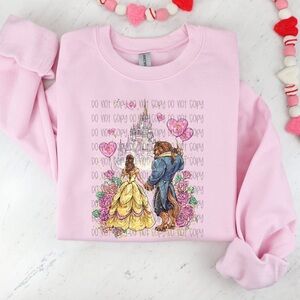 Pink Women’s Princess and Beast Sweatshirt Small-3X
